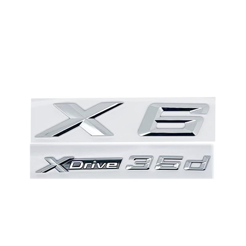 3D ABS Letter Badges for Trunk Emblem Suitable for BMW X6 Models E71 F16 E72 G06 As Well As XDRIVE 30d 28i 30i 35i 50i