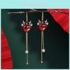 Christmas Snowflake Earrings With Colorful Rhinestones And Alloy For Women