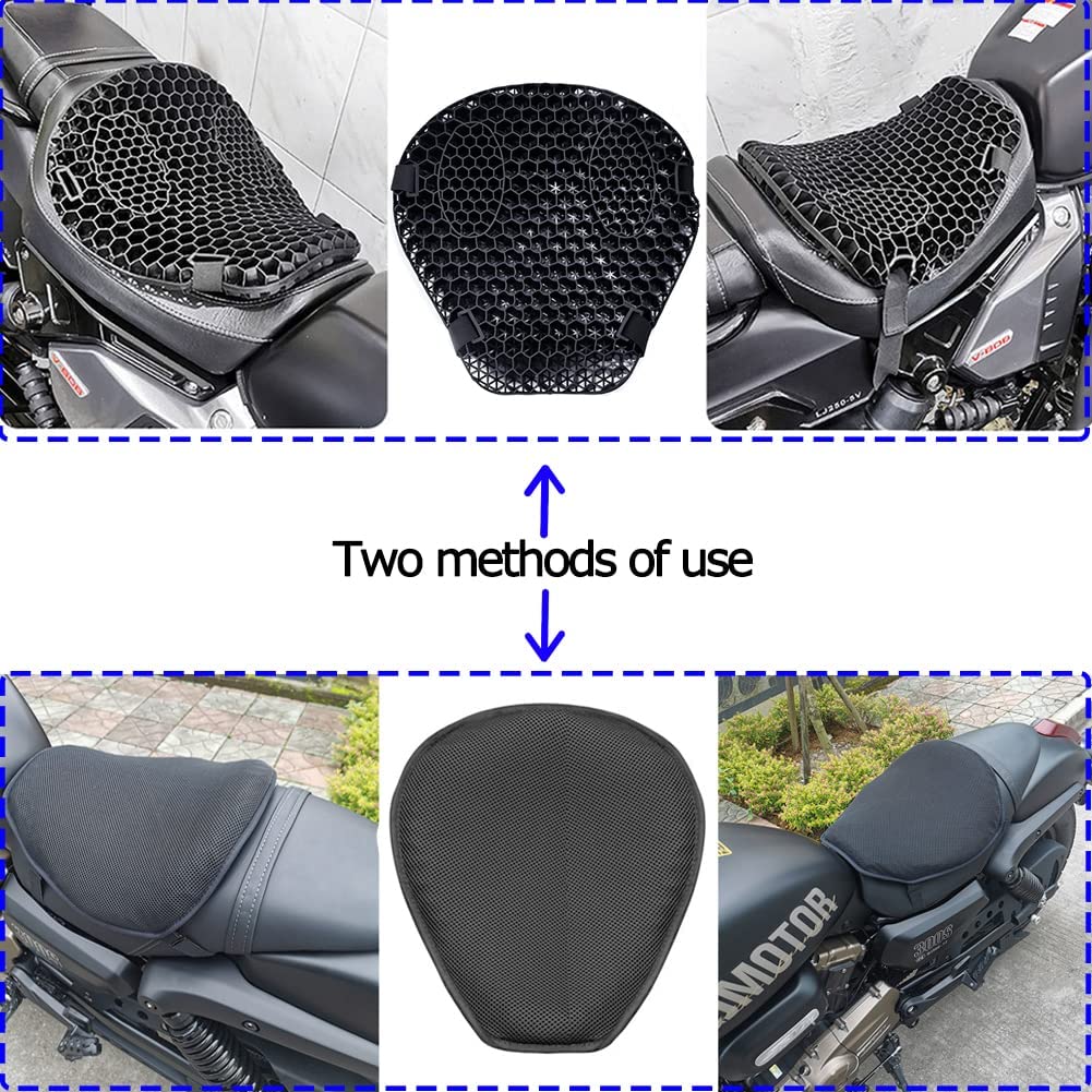Moto 3D Honeycomb Shock Absorbing Motorcycle Seat Cushion Cools Good Decompression and Shock Absorbs Suitable for Any Motorcycle