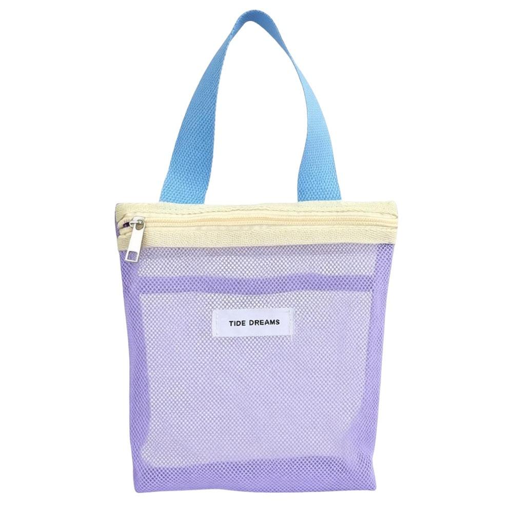 

Portable Mesh Toiletry Bag Large Capacity Makeup Bag Dopamine Beach Bag