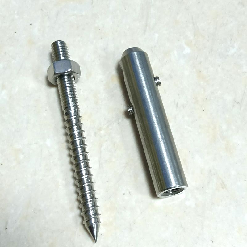 1 pz Connettore a Vite con Effetto Legno Giunto Cavo Metallico Fibbia di Bloccaggio Terminale di Connessione Ringhiera Scale Serraggio Acciaio Inossidabile 304