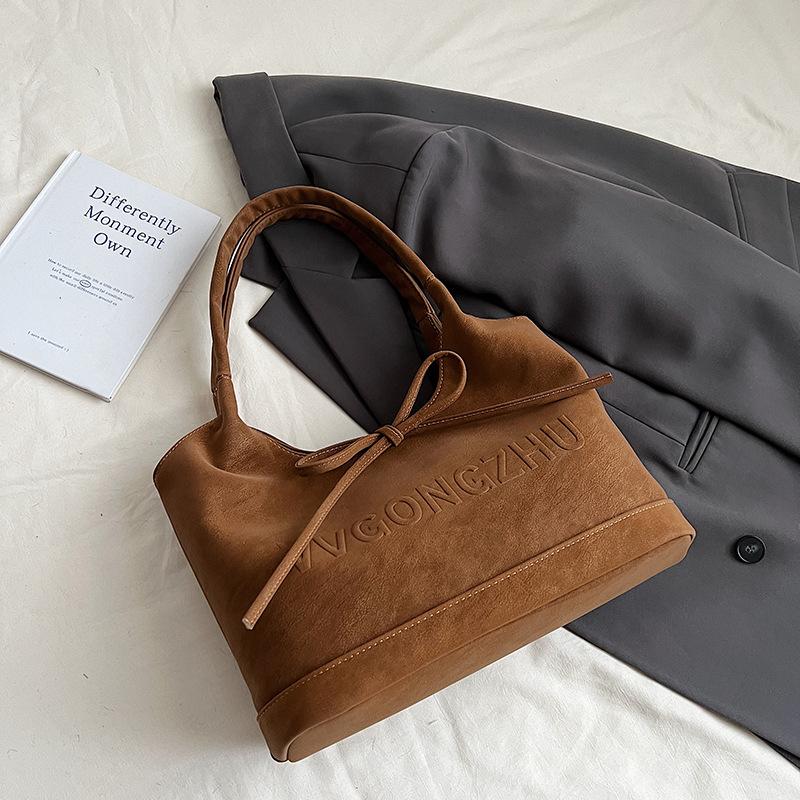 Ретро модная сумка-сумка с бантом женская большая вместимость матовая сумка-сумка высококачественная сумка под мышку