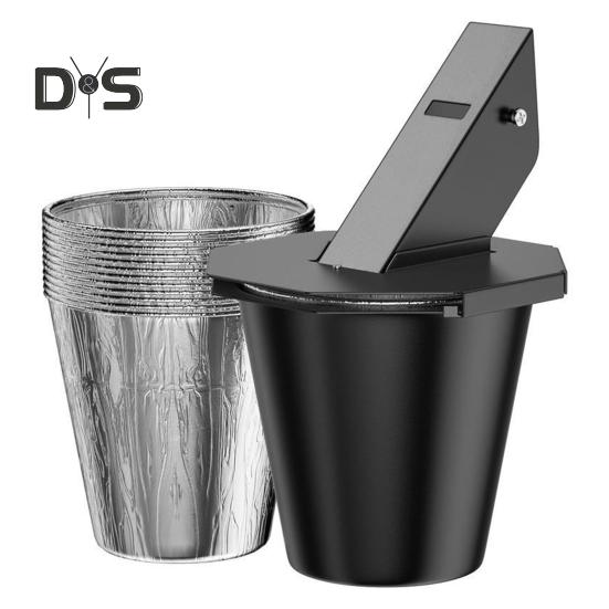 

Заднее ведро для жира Жироуловитель с крышкой из трубки Система слива жира с решеткой из фольги для ведра для решеток Коптильня чёрный