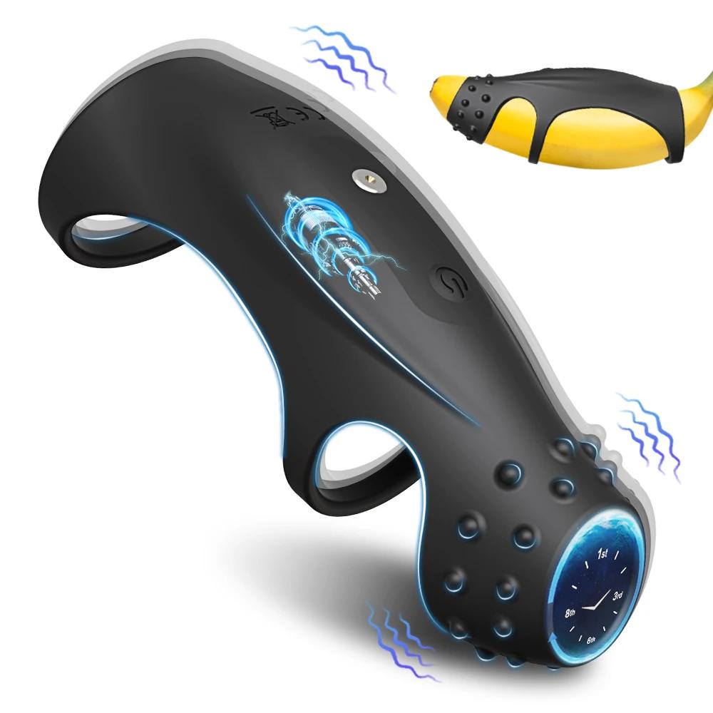 Male Cock Ring Penis Sleeve Vibrator Delay Ejaculation Penisring Cockring Dick Sleeve Erotic Adult Supplies Sex Toy for Men