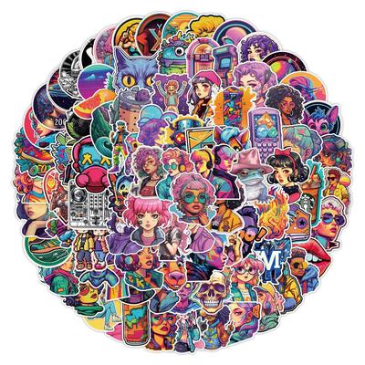 100 Y2K Style Graffiti Stickers Suitcase Skateboard Car Decoration Stickers Waterproof Creative Children's Stickers