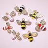 10pcs Enamel Bee Charm Pendant Alloy Metal DIY Jewelry Making Accessories Findings for Necklace Earrings Bracelets