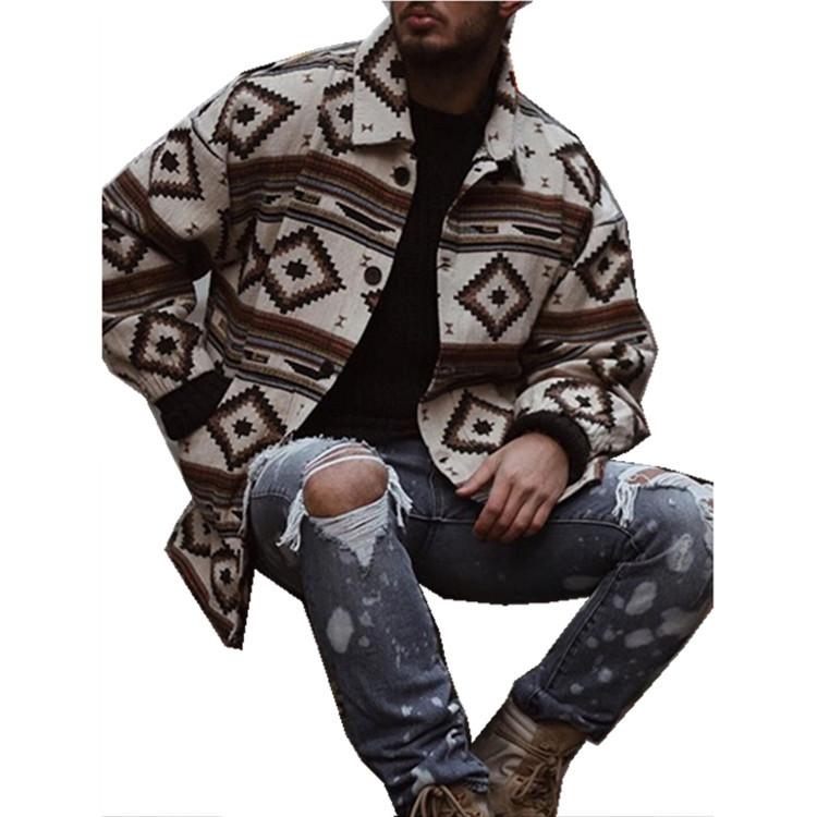 Autumn New Youth Lapel Printed Jacket for Men
