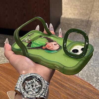 Cute Skateboard Girl Suitable for Iphone16 Apple 15 Mobile Phone Case 14 Wave Side Double Bracket 13 Silicone Cartoon