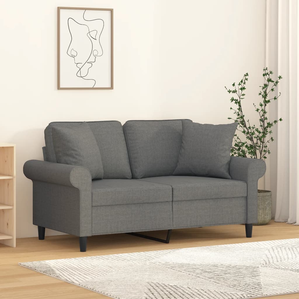 Decorative Cushions 2 Pcs Dark Gray 40x40 Cm Fabric
