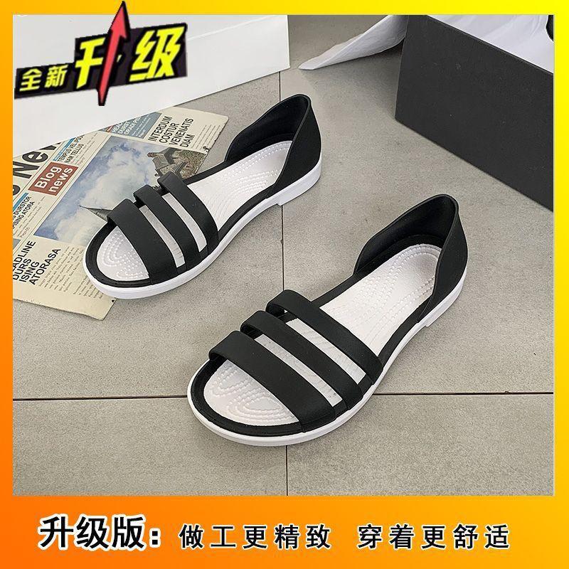 Versatile and Wet Water Korean Version of Non-slip and Waterproof Women's Sandals 2025 Summer New Flat-bottomed Beach Seaside Women's Sandals