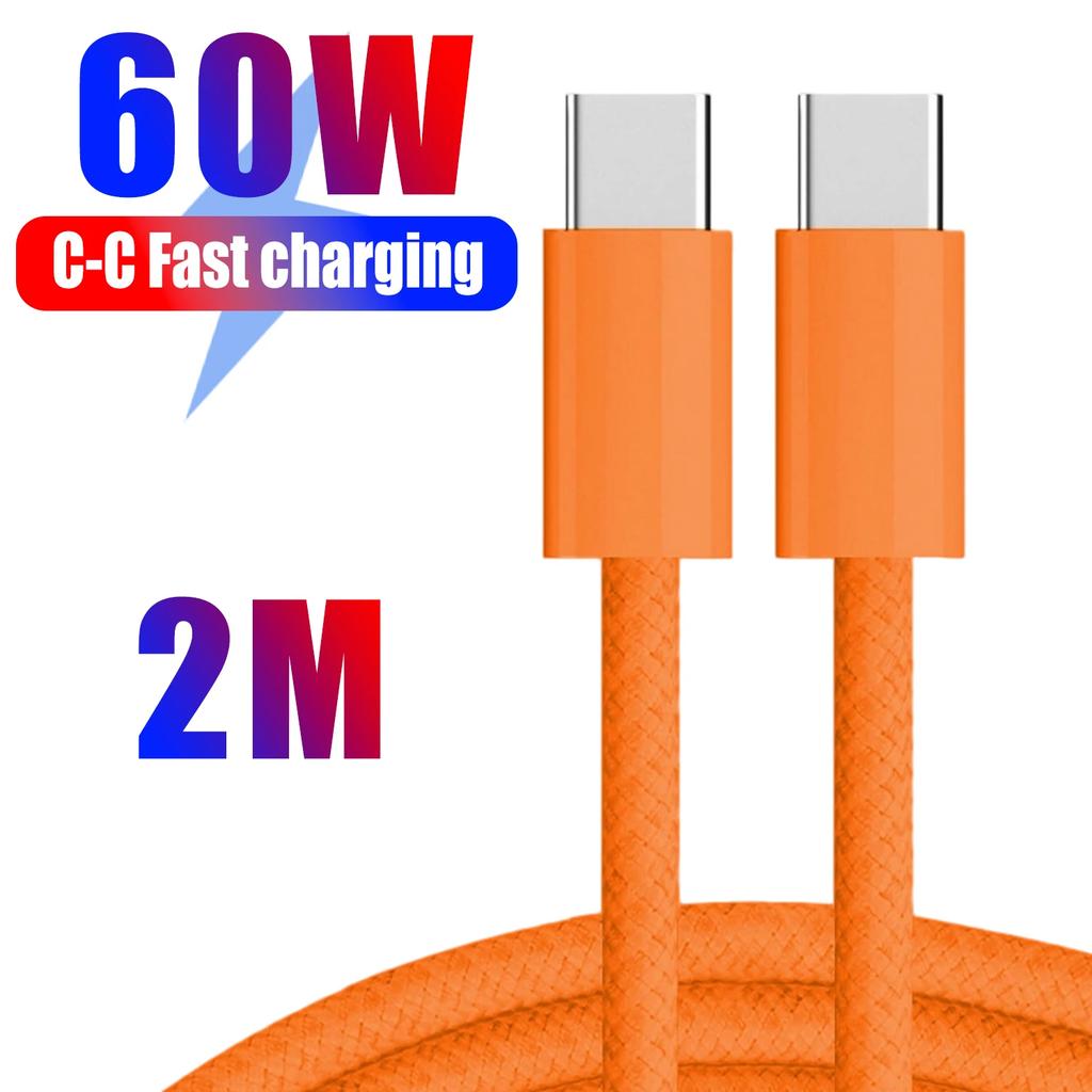 1/2/3m 60W Fast Charging Cable Data Line Type C To Type-C for Iphone 17 Pro Max USBC To C Cable Wire Cord for IPhone 15 16 17