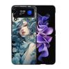Exquisite Loish Style Blumen Handyhülle für Damen für Samsung Z Flip 7 6 5G Galaxy Z Flip4 Z Flip5 Z Flip3 Coque Schwarzes Hartes PC Sh