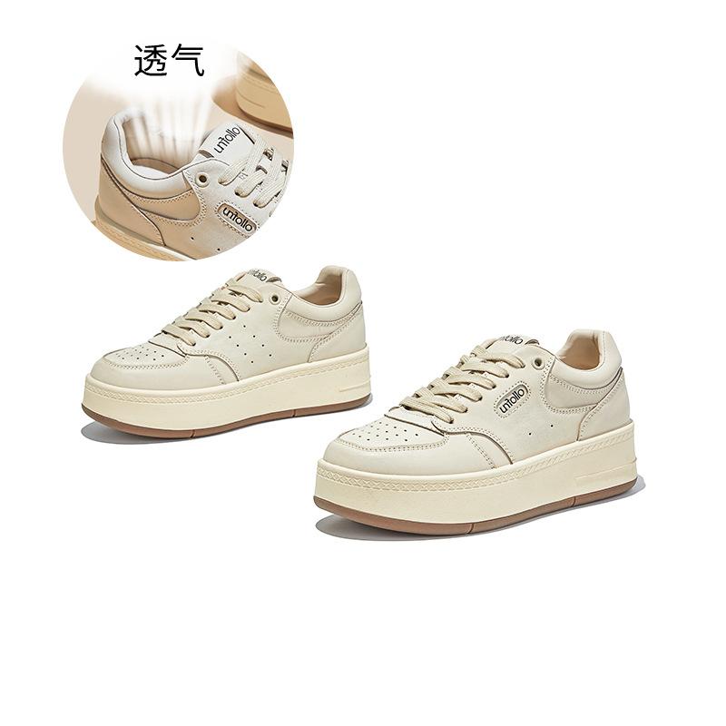 Leather little white shoes women's autumn new retro versatile board shoes women's old leisure sports not tired feet women's shoes