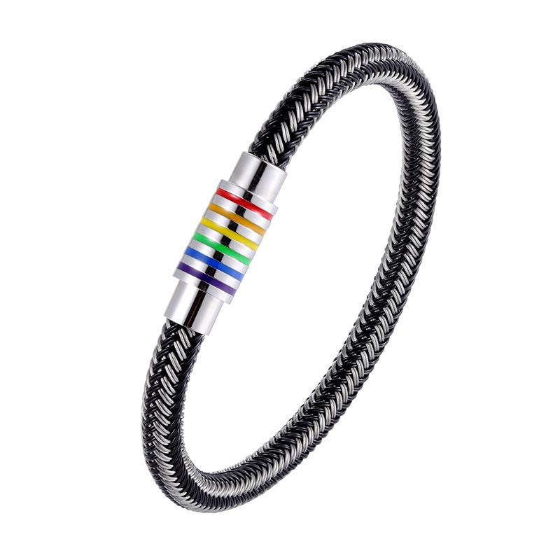 2026 Hand-woven Steel Wire Bracelet Magnet Buckle Bracelet European and American Bracelet