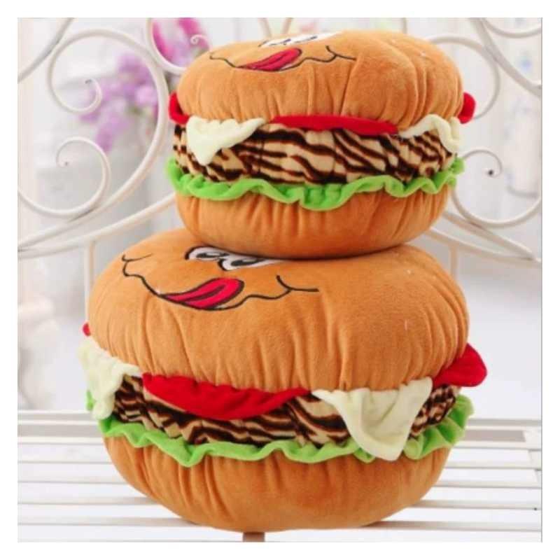 Expression Plush Hamburger Toy Cartoon Stuffed Doll Cushion Gift Decoration