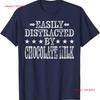 Leicht ablenkbar durch Schokoladenmilch Lustiges T-Shirt vintage gewaschen Grafik Lässig Unisex Atmungsaktiv Vielseitig Streetwear