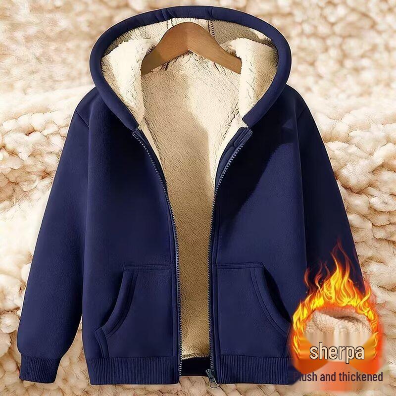 Men s Fleece-Lined Lambswool Hoodie Jacket: Versatile Winter/Cardigan Style L