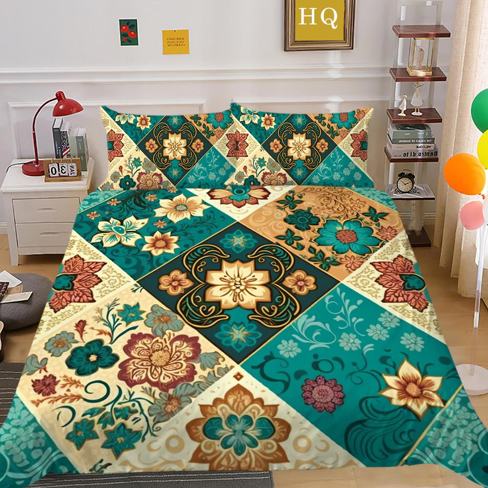 Set Biancheria da Letto Adolescenti Lusso Stampa Floreale 3D Copriletto Biancheria da Letto per la Casa Set Copripiumino in Poliestere
