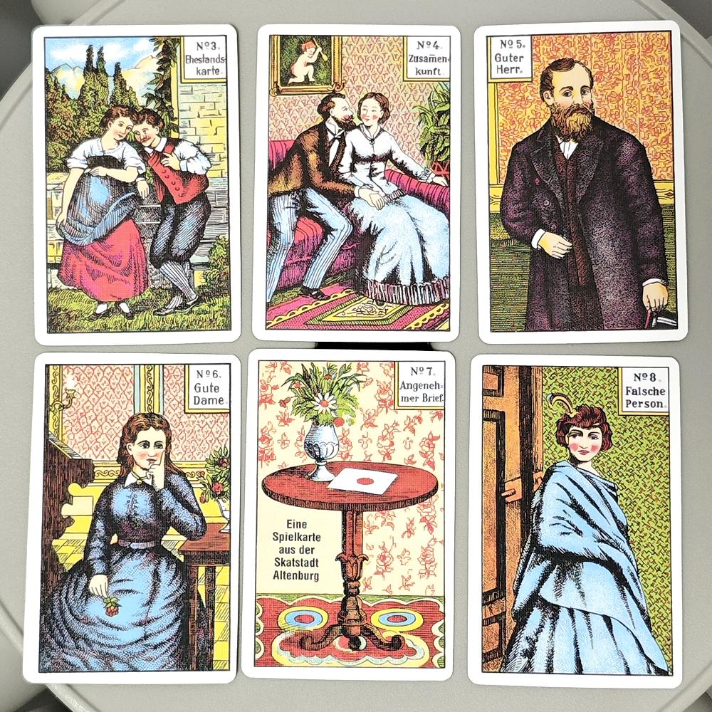 1890er Jahre Original Kipper Karten in beide Richtungen 36 + 6 Stück Karten 9 * 6cm Deutschland Sprache gedruckt auf 350GSM doppelt geprägtem Papier