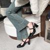Mode Mary Jane Mode Damen Sandalen 2025 Neue Sommer Sandalen mit Absatz Luxus Retro Schwarz Damenschuhe Geschlossen Mädchen Komfort Hohe Absätze