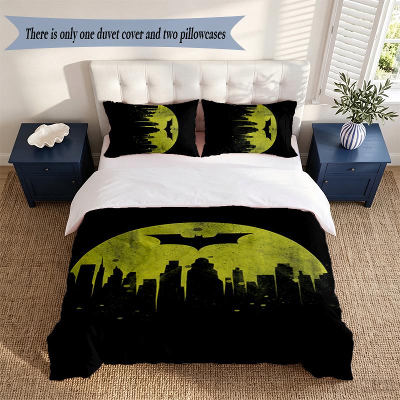 Batman 3‑Piece Bedding Set Soft Microfiber Duvet Cover Pillowcases Comfortable Bed Linen for Bedroom Decoration