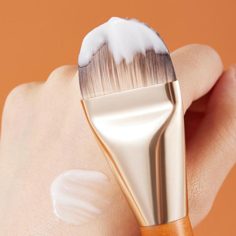 Pennelli Trucco Fondotinta Pennello Professionale a Lingua Pennello per Fondotinta Liquido Correttore Viso Donna Base Trucco Strumenti di Bellezza