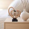 Double Love Heart Figurine Twisted Heart Shaped Resin Statue Sculpture Home Office Bookshelf Desktop Decoration Ornament