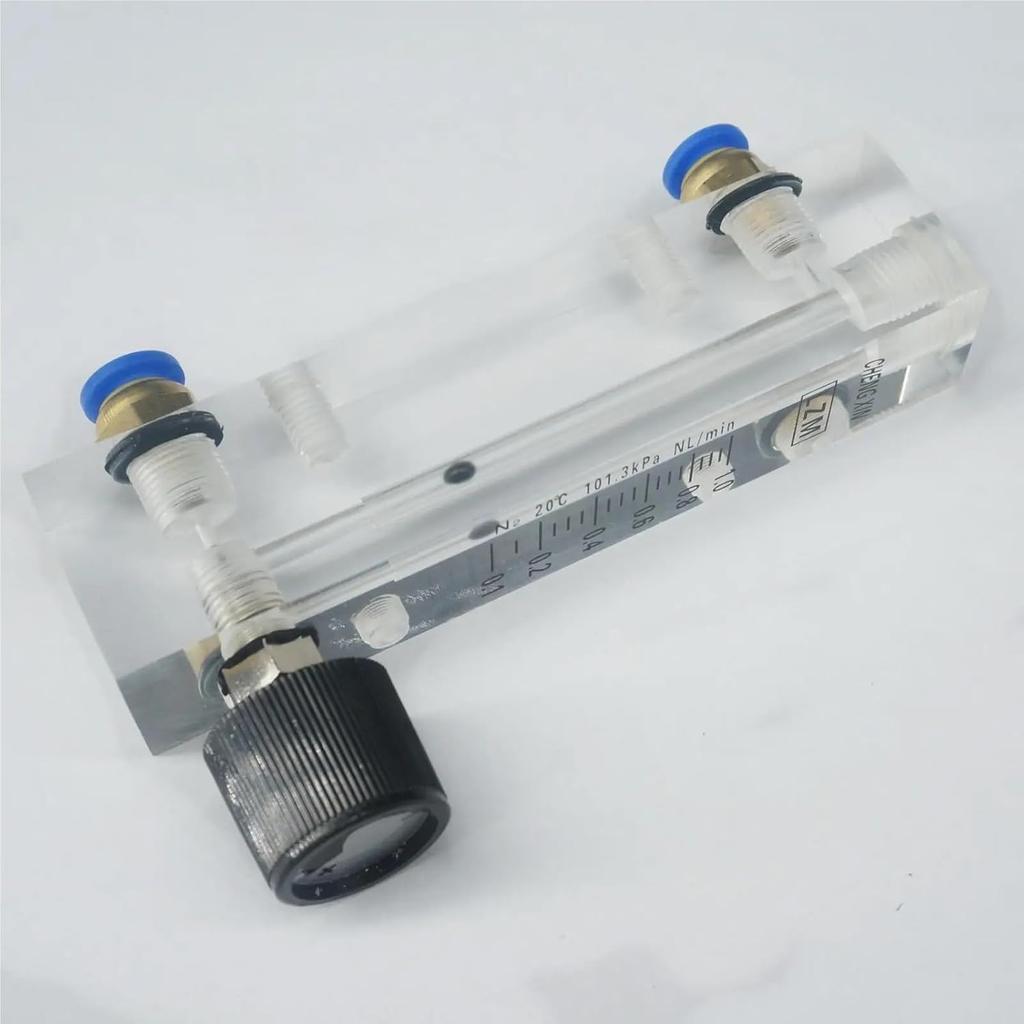 0.1-0.4 0.1-1 0.15-1.5 2-25 0.5-5 1-10 1.5-15 2-20L/min LZM-6T N2 Nitrogen Flowmeter Rotameter with Valve Push In 6mm Tube(2-20L Per Min)