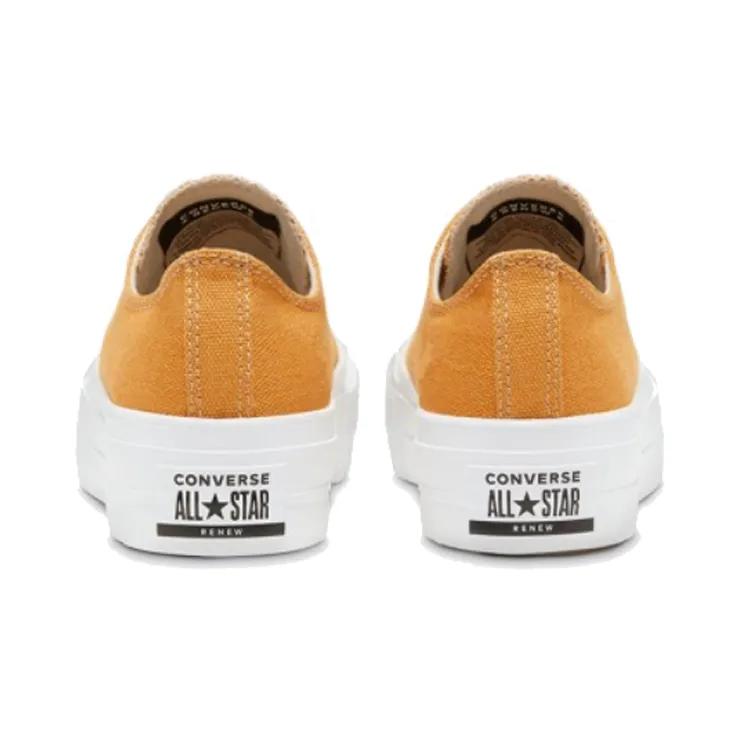 Converse Womens Renew Cotton All Star Platform Low 'Sunflower Gold' (women's sizes) Sunflower Gold / White / White Canvas Shoes