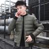 Men's cotton jacket, trendy winter wear, thickened stand-collar short PU leather cotton jacket, stylish casual leather jacket for men