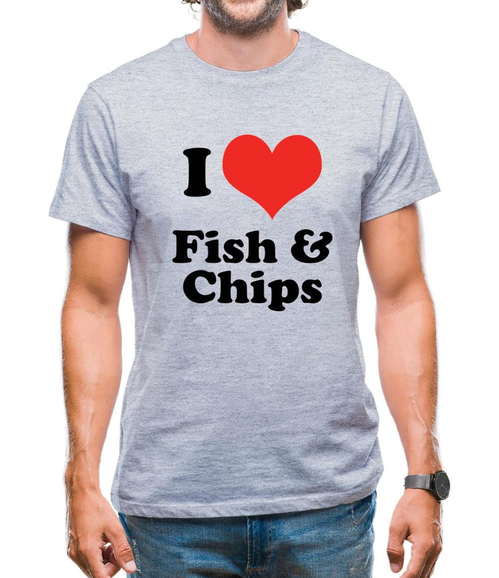 I Love Fish & Chips Mens T-Shirt 2XL