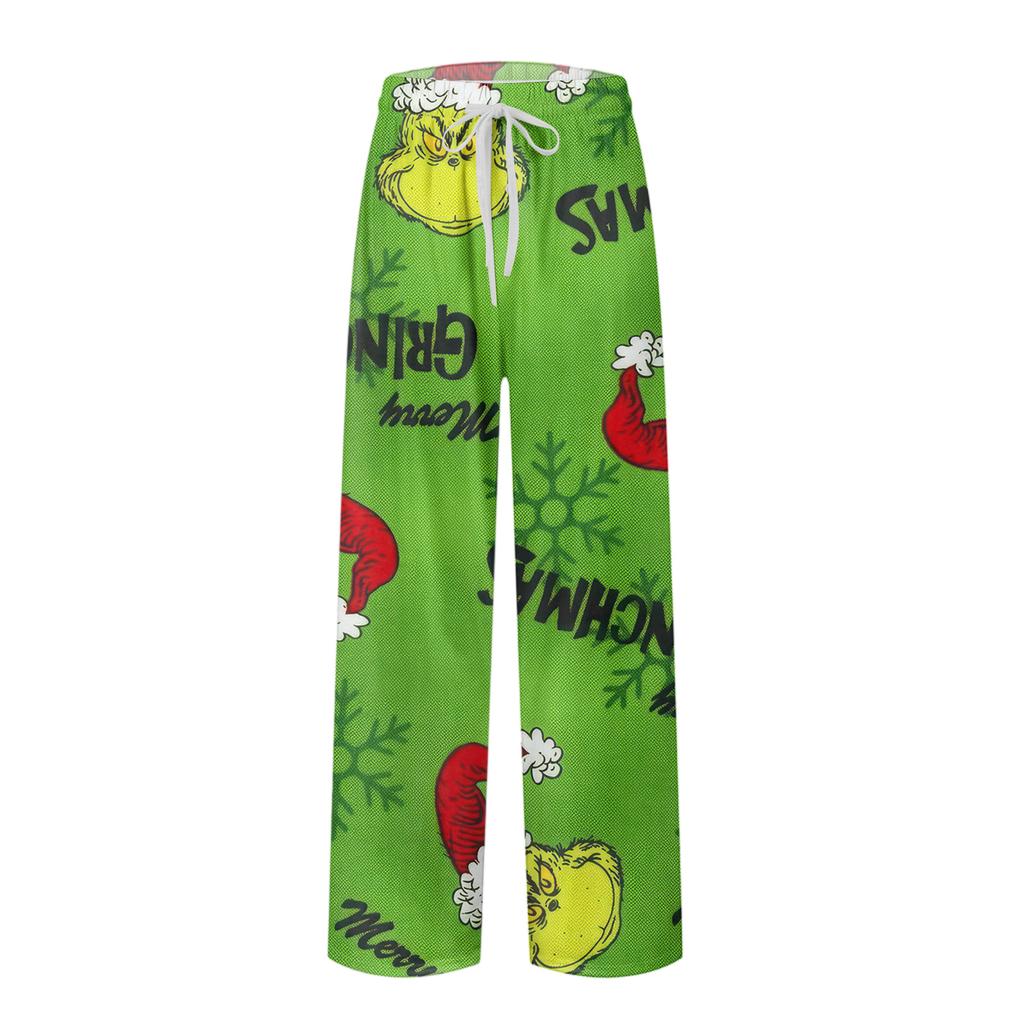 Men's Knitted Fashion Print Pocket Casual Pants Pajama Pants