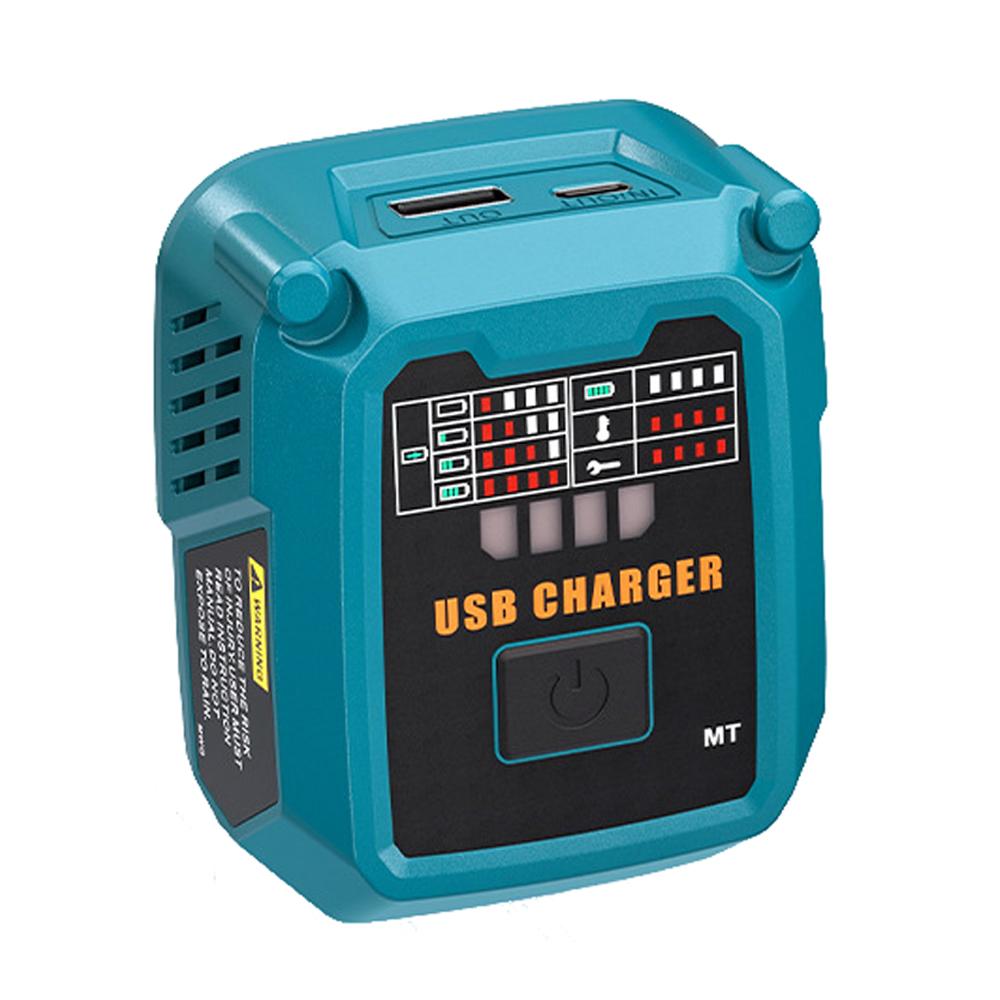 1 In1 111W Battery Charger Power Adapter Compatible for Makita/Dewalt/Milawukee/Bosch Battery with USB-A/C for Phones Tablets