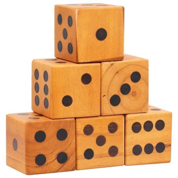 VidaXL Ensemble de dés géants de jardin 6 pcs Bois de pin massif