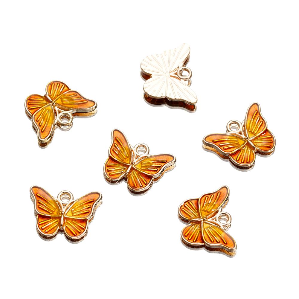 4Pcs/Lot 4 Styles Alloy Metal Drop Oil Butterfly Charms Animal Pendant For DIY Bracelet Necklace Jewelry Making Accessories