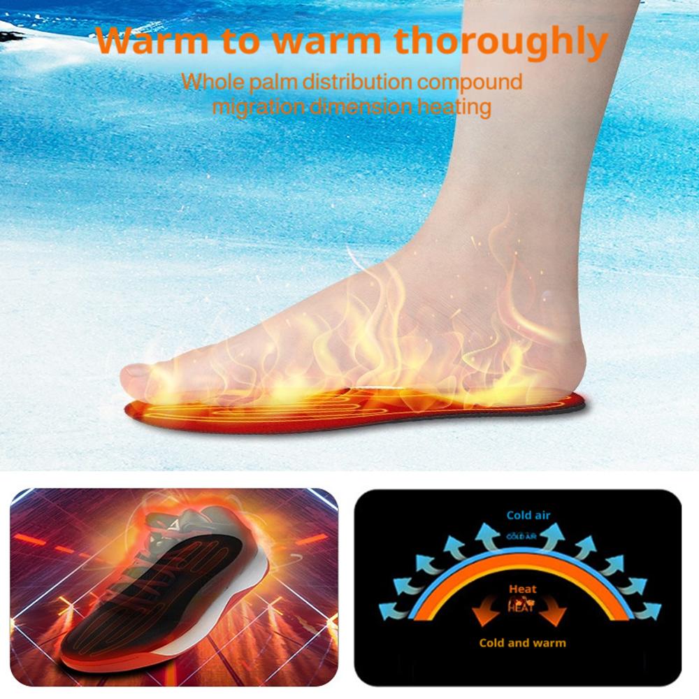Smart Heated Insoles Temperature Adjustable Foot Warmers for Men and Women, Full-Foot Heating & Cut-to-Fit Design Q8Y6