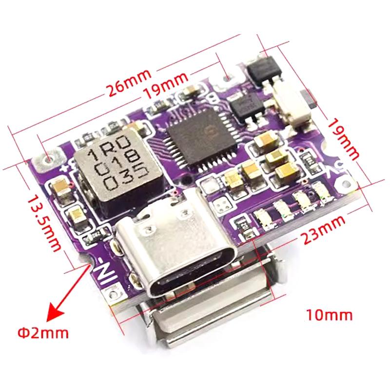 Type-C Usb 5V 3A Boost Converter Step-Up Power Module Ip5310 Mobile Power Bank Accessories With Switch Led Indicator