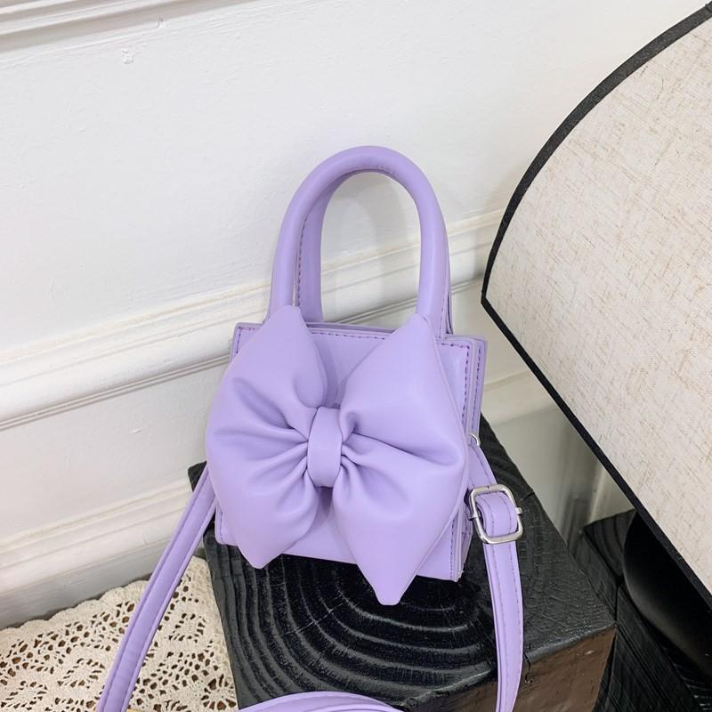 Childrens Pu Mini Shoulder Bag With Butterfly Bow For Daily Use