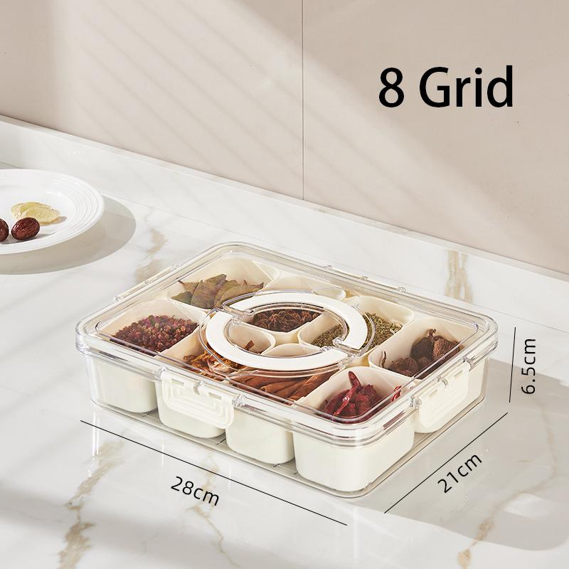 Kuchyňský úložný box na koření pro domácnost Velkokapacitní ochucovací box Stolní box s rukojetí Uzavřená nádoba