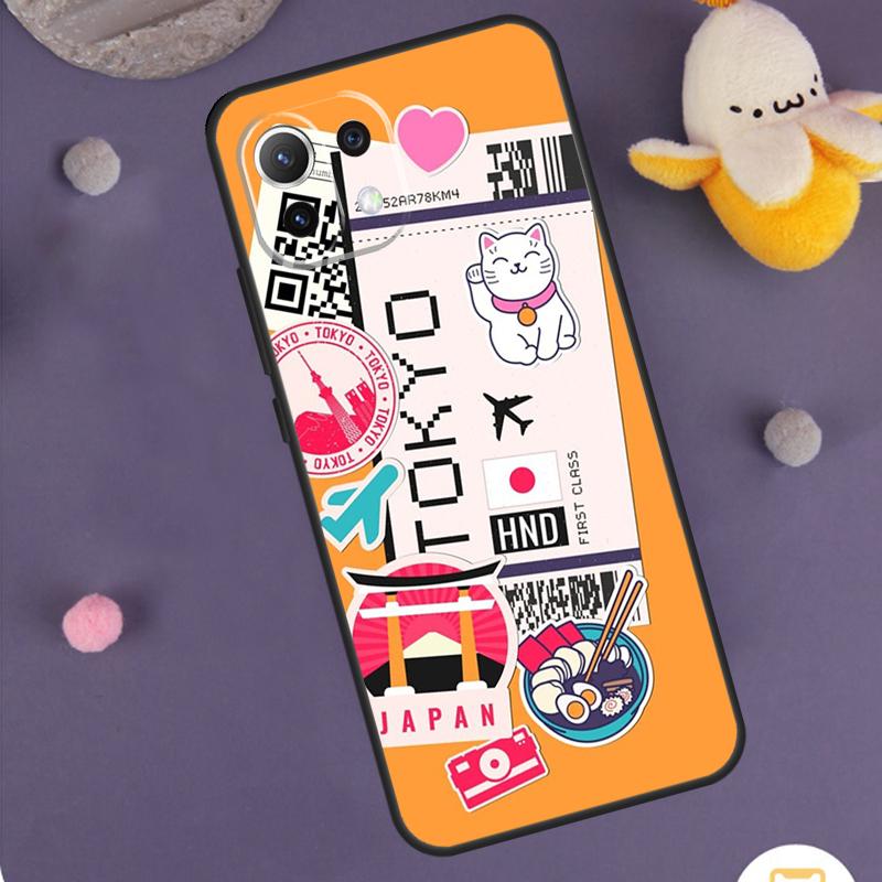 Travel Boarding Pass Tokyo Case For Xiaomi 15 14 Ultra 13T 14T 15T 17 Pro Max POCO F8 Ultra F5 F6 F7 X5 X6 X7 Pro Cover