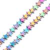 1 Strang 4 6 8 10mm Natürliche Hämatit Steinperlen Vakuum Galvanisiert Stern Lose Perlen Für DIY Bastelarmband Schmuck Zubehör
