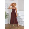Fashion Sleeveless Party Sexy Dress Women Summer Clothing Backless Solid V-neck Loose Casual Dress Office Lady Elegant Pleated A-line Dresses 1077