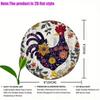 Vintage Colorful Rooster Aluminum Wall Art Floral Waterproof Decor
