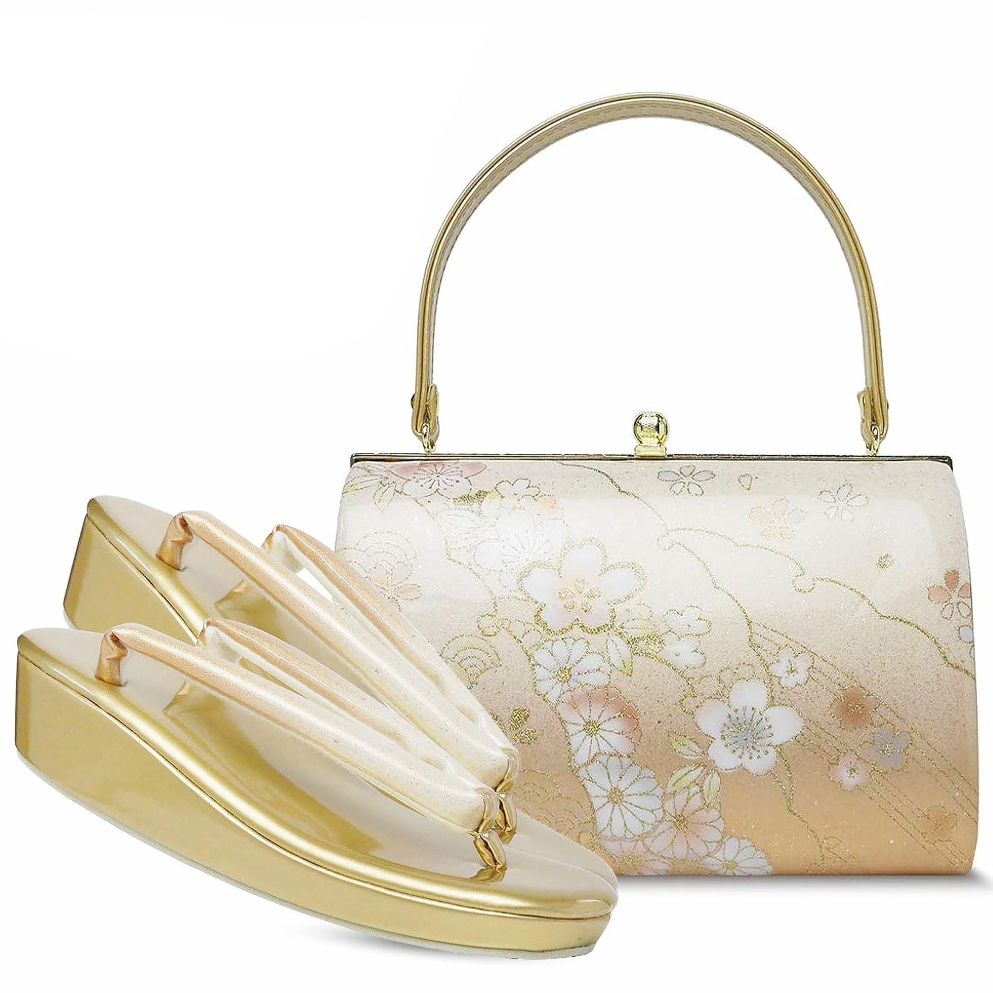 

Нарядный комплект сандалии и сумки для красивой глянцевой эмали и золота 2 размера M и L японский размер обуви [NISHIORI] женский, лист, (ЗОЛОТО, измерения, взрослый, золотой