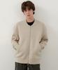 Wednesday Oasis Varsity Wool Blend Two-Way Knit Zip-Up_Beige(Wc25-Kn42)