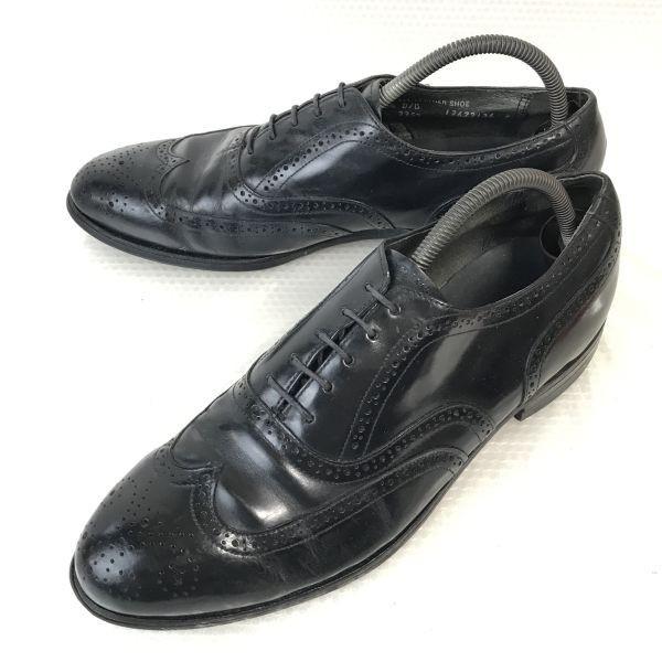 

80s-90s USA Made/COMFORT PLUS/Full Brogue Wingtip Goodyear Welt Shoes/10.5D/28.0/Black/Vintage