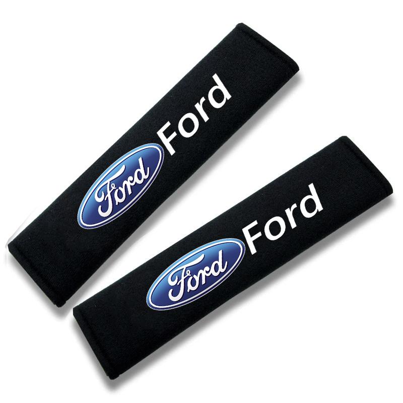YJBU1 2PCS Cotton Car Seat Belt Protective Cover Auto Styling Accessories For Ford Escape Kuga Mondeo Ecosport Fiesta Focus 2 3 MK1 2
