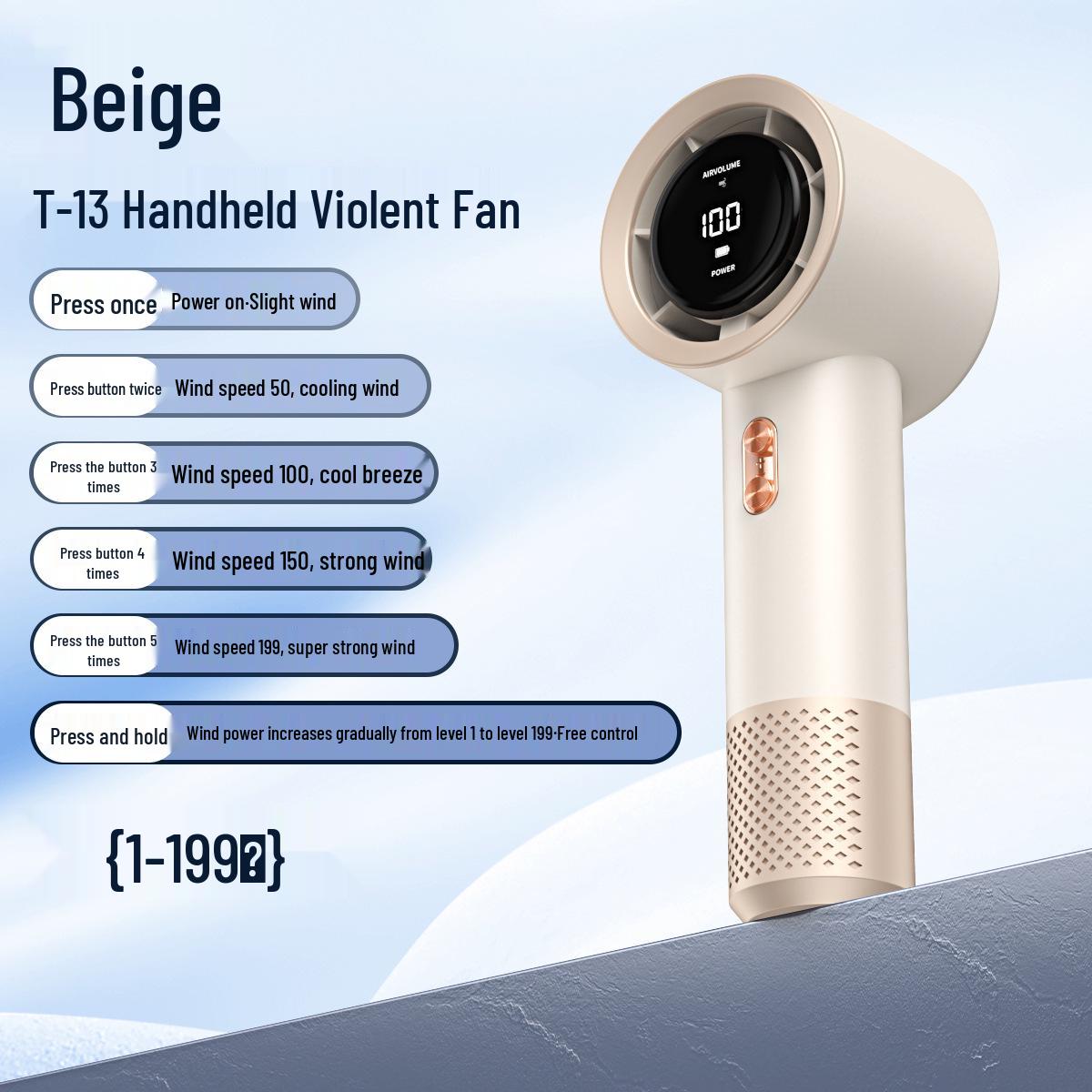 Southeast Asia 2026 USB Rechargeable Handheld High-Speed Mini Fan T13 High-Speed Fan