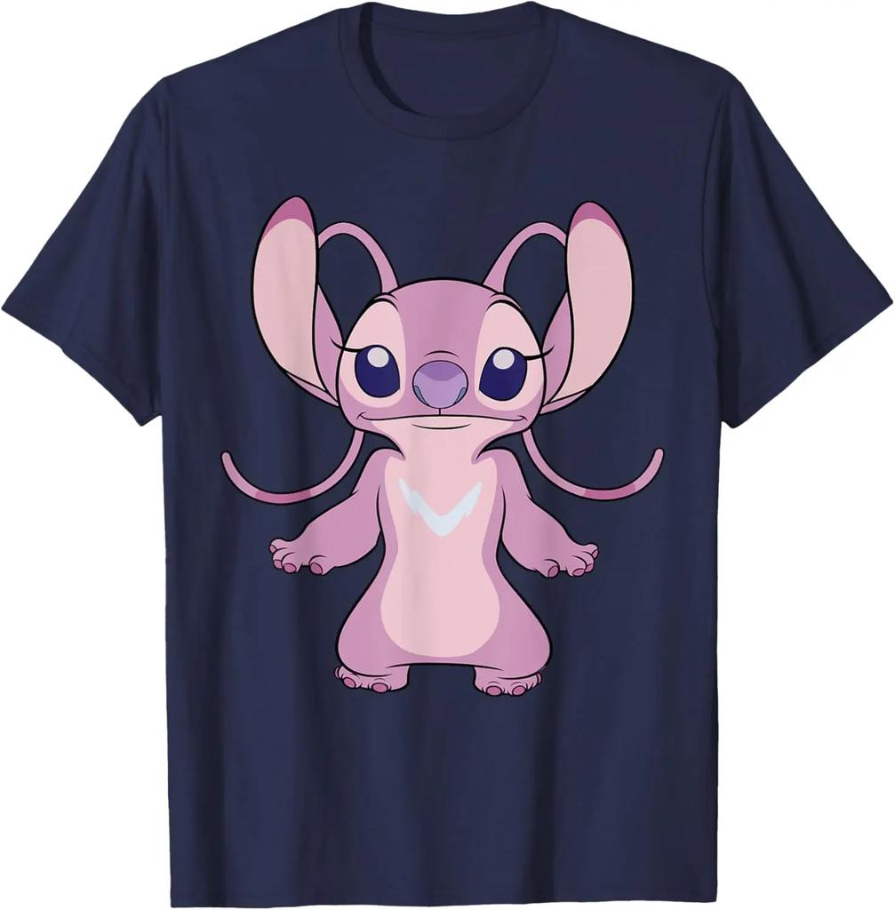 Hot Fashion Lilo & Stitch Angel Front and Back 2-Sided T-Shirt S-4XL Four Seasons Unisex
