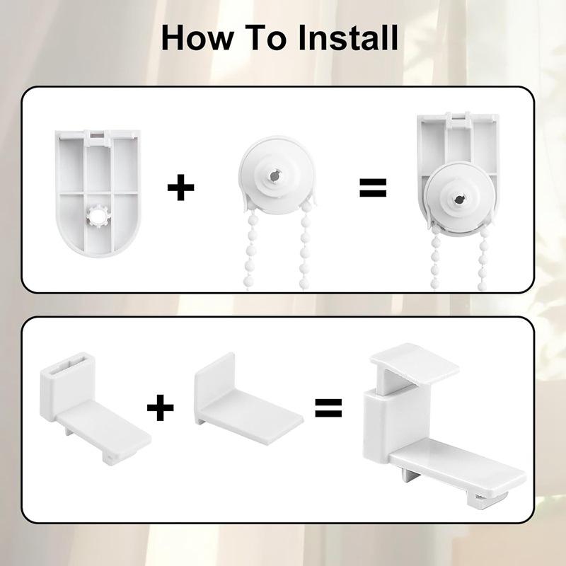 8/16 Stück 17mm Rollo Zubehör Montagehalterung Kugelkette Set Fenster Vorhang Jalousien Controller Reparatur